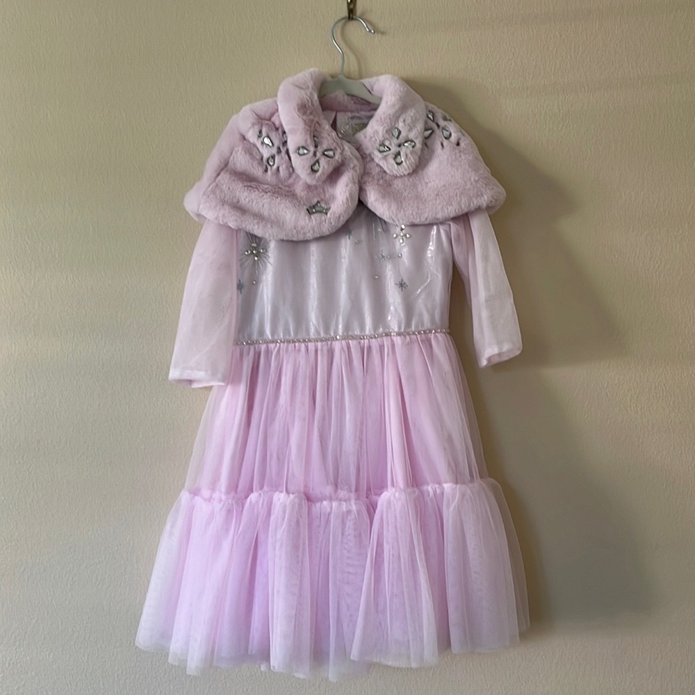 Disney pink dress with shrug size 5/6 new without tags